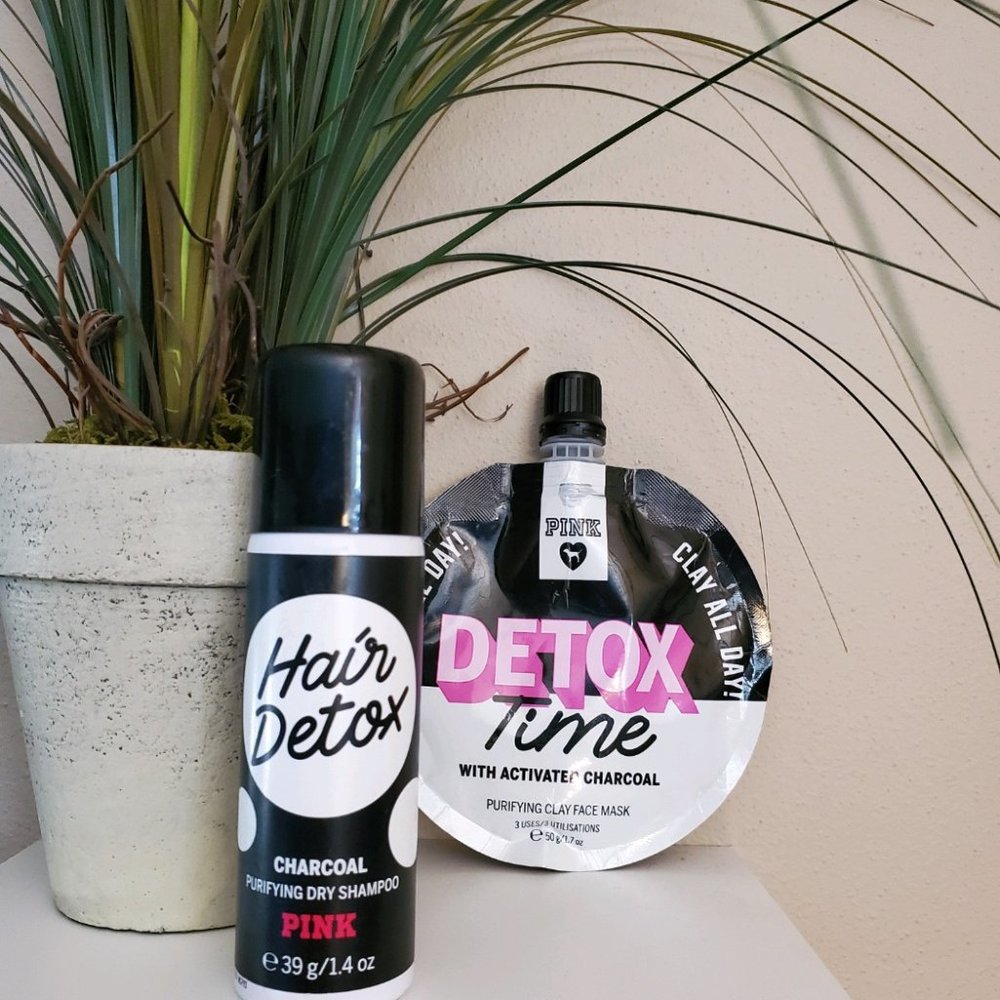PINK Charcoal Bundle Face Mask & Hair Detox